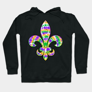 Tie Dye Fleur De Lis Mardi Gras Carnival Symbol New Orlean Hoodie